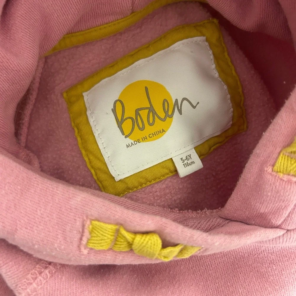 Boden Girls Hoodie Floral Dress 5-6Y